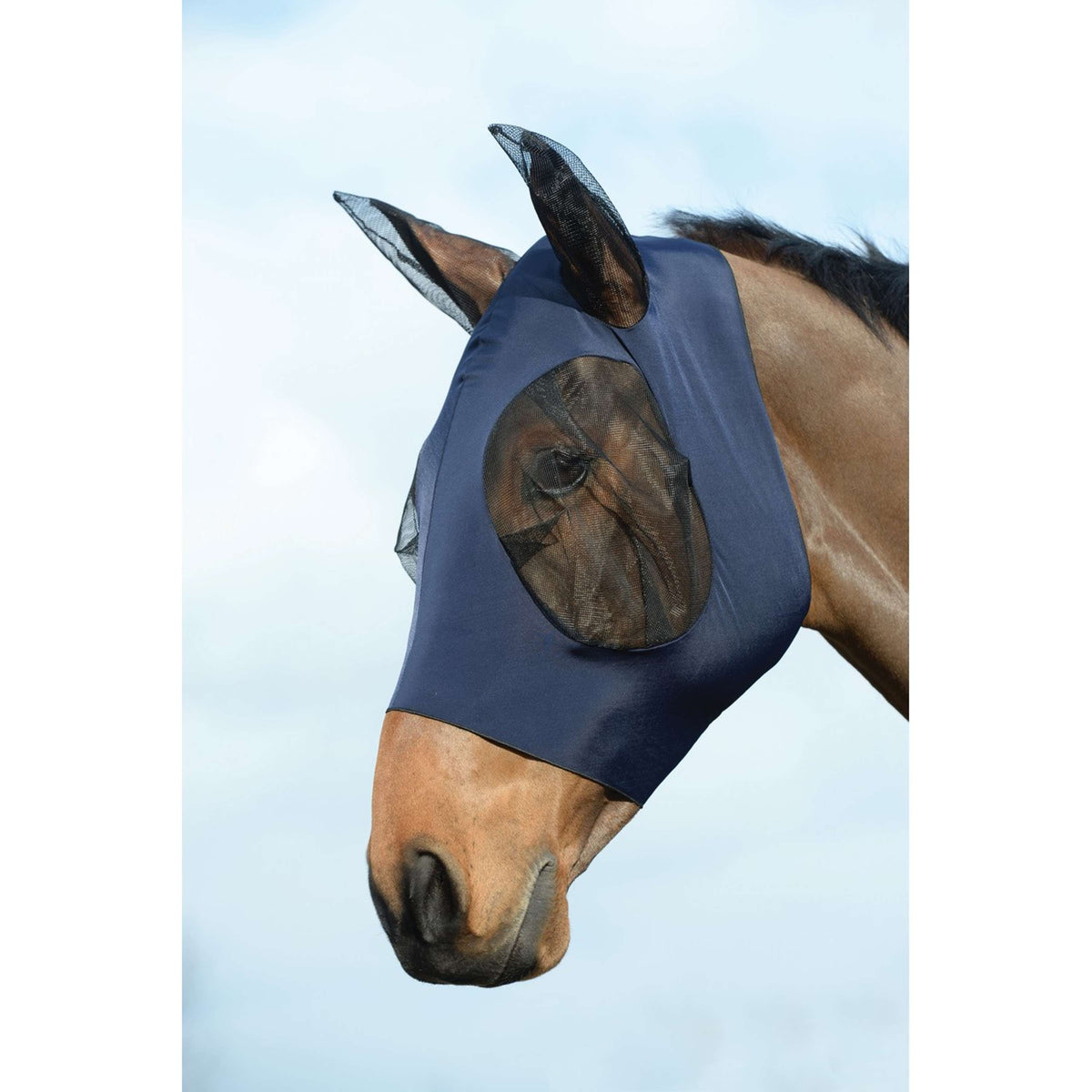 Weatherbeeta Masque Anti-Mouches Stretch Bug Eye Saver avec Oreilles Marin/Noir