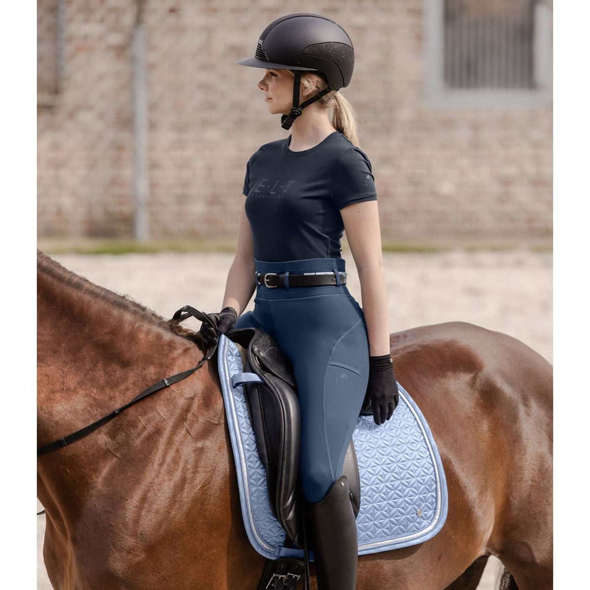 ELT Legging d'Équitation Hanna Taille Haute Denim bleu