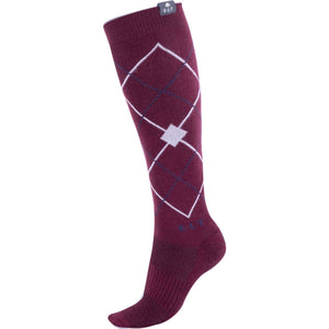 ELT Chaussettes d'Équitation Argyle Velvet Red