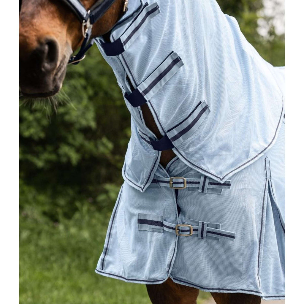 Waldhausen Couverture Anti-Mouches Protect avec Cou Indépendant Bleu clair/Bleu nuit