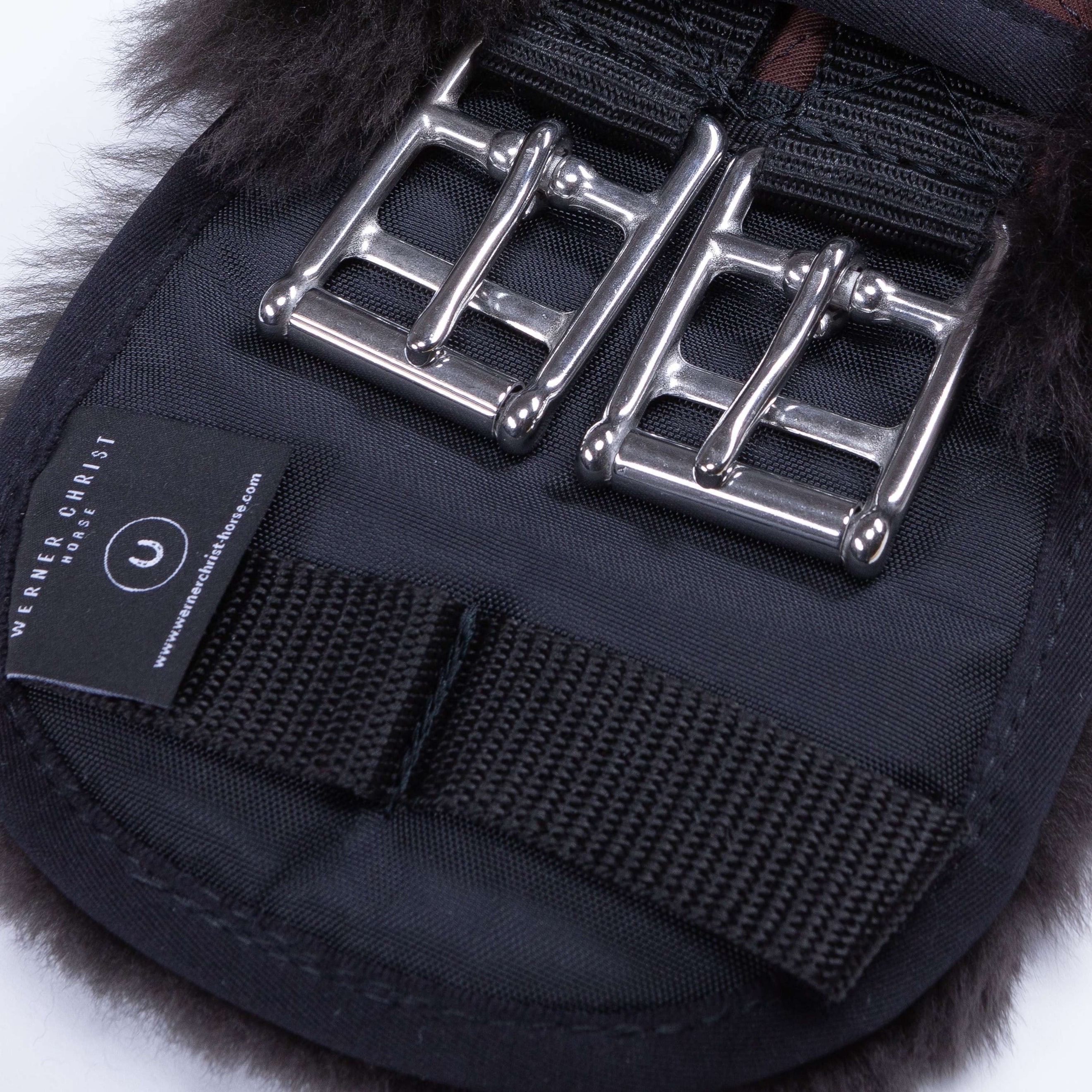 Werner Christ Sangle de Dressage Anatomic avec Fourrure Marron/Marron Werner Christ Sangle de Dressage Anatomic avec Fourrure Marron/Marron