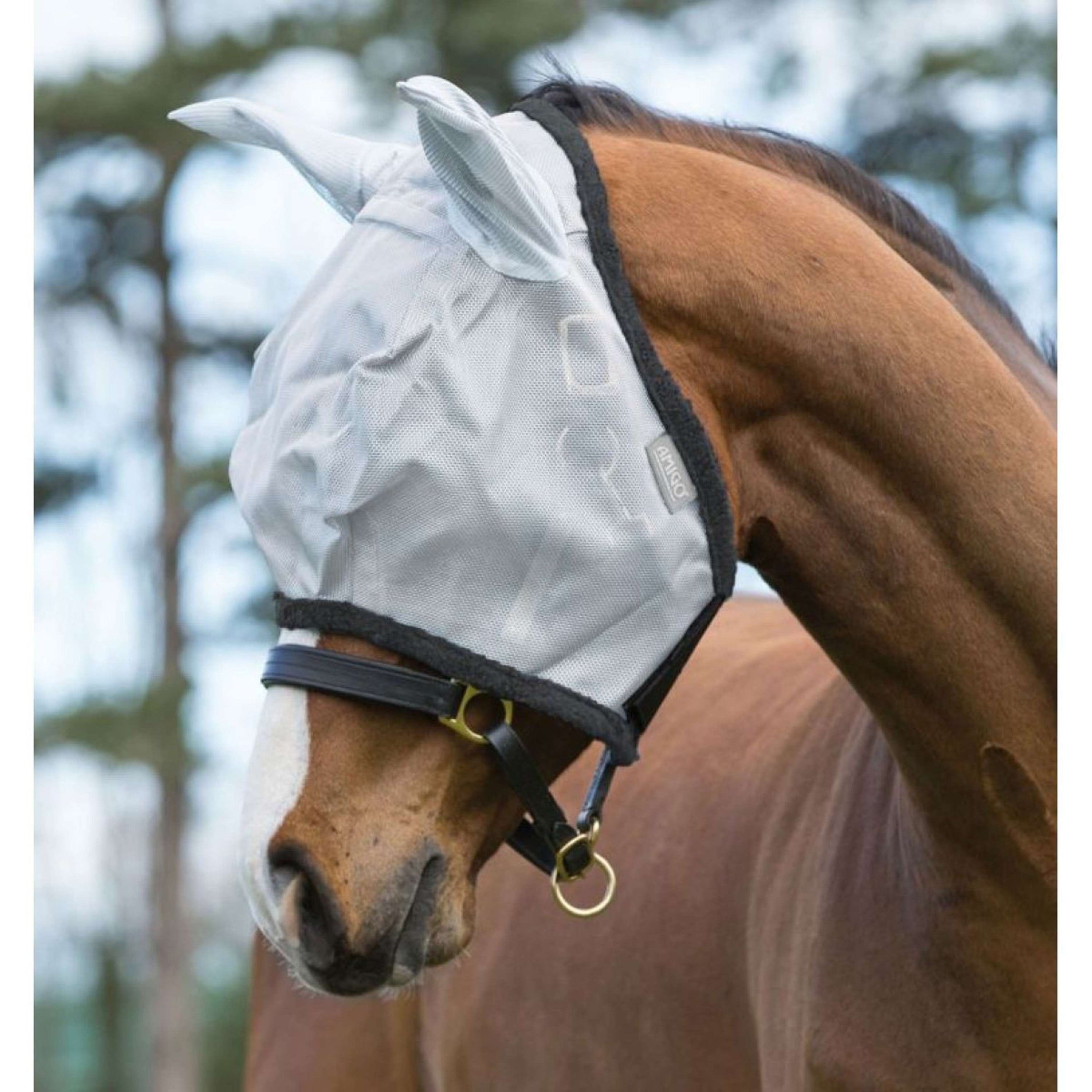 Amigo Fly Mask Silver/Dark Grey