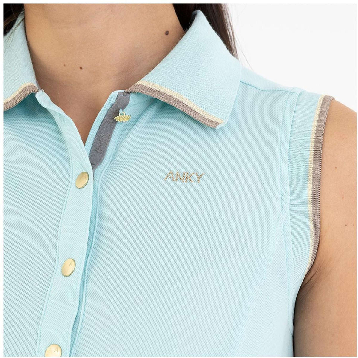 ANKY Polo ATC251202 Sans Manche CanalBlue