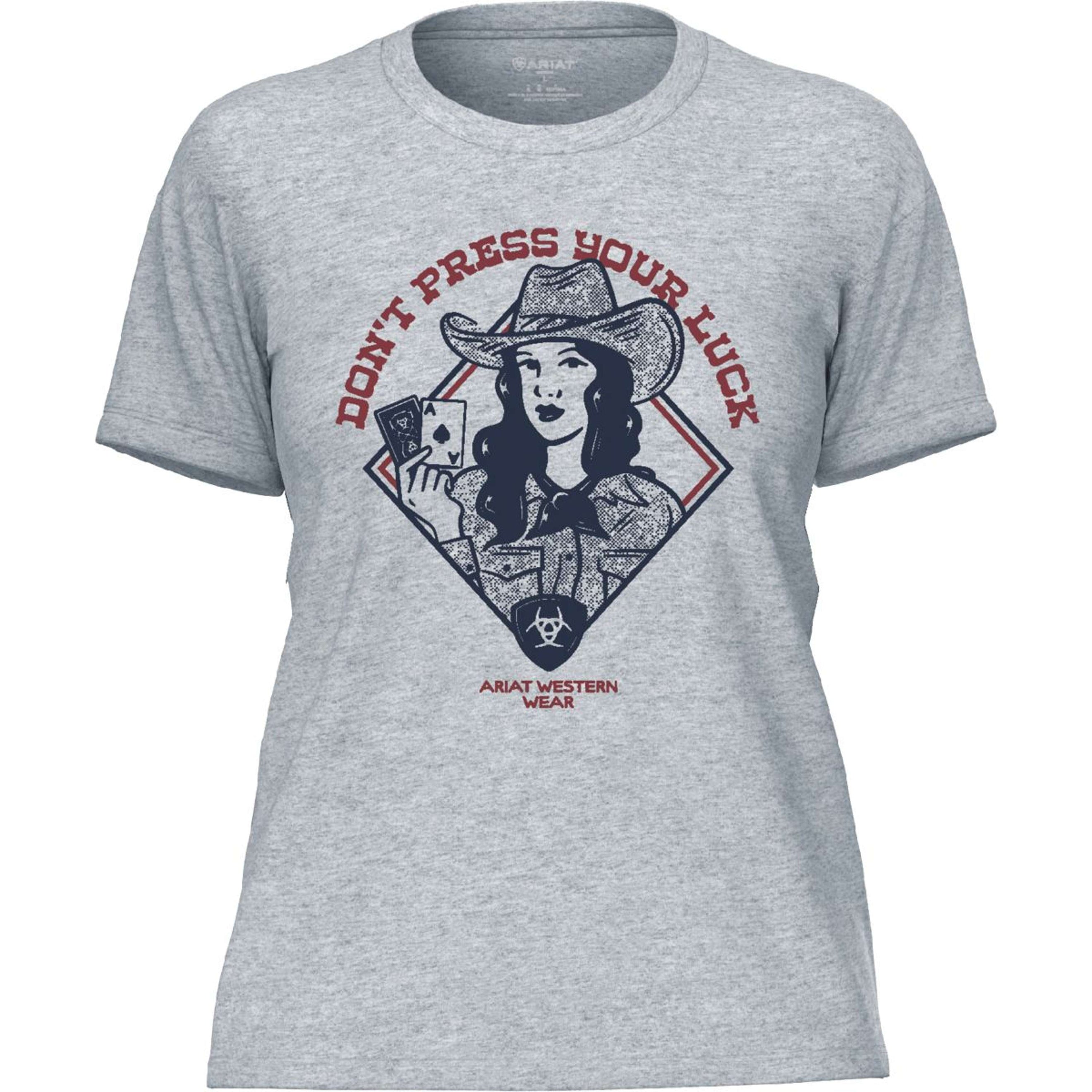 Ariat T-Shirt Don't Press Your Luck Femme Ice Blue