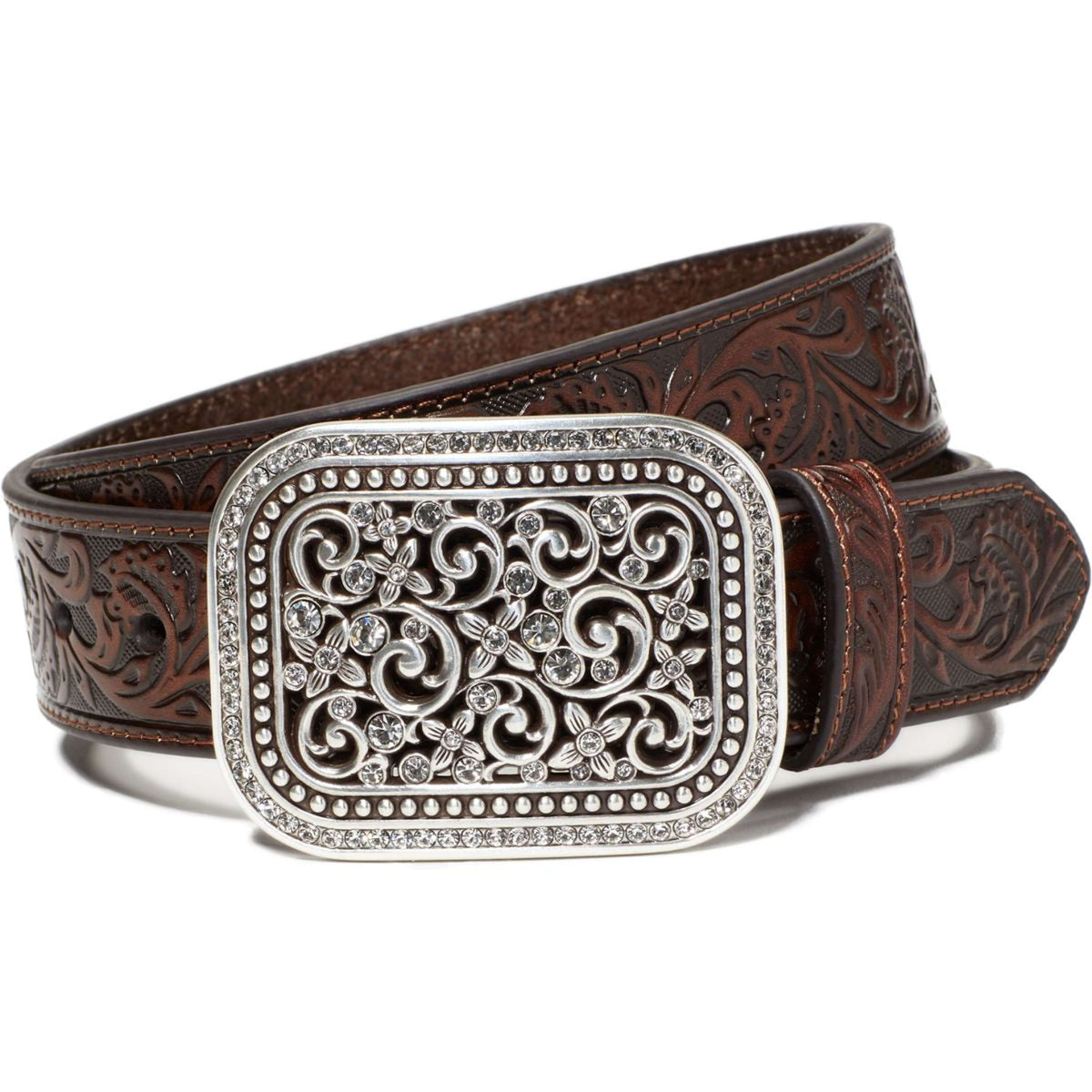 Ariat Ceinture Rhinestone Fillagree Marron