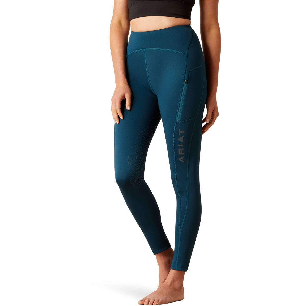 Ariat Legging d'Équitation Venture Thermal Half Grip Reflecting Pond