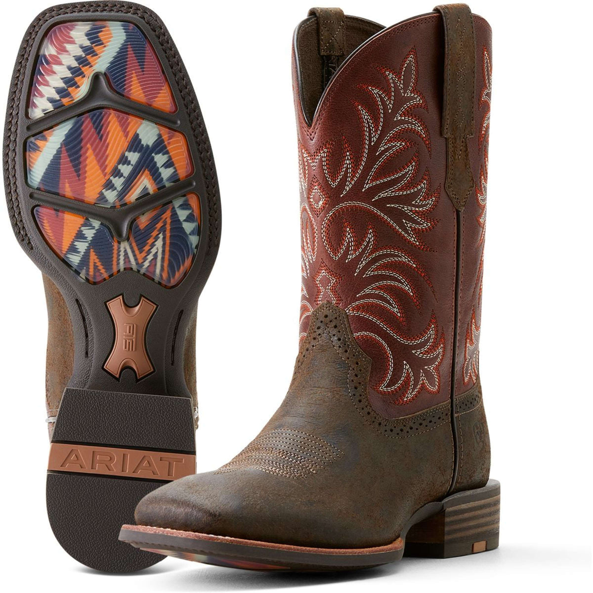 Ariat Bottes Western Oakwood Antique Gret/Roasted Chestnut