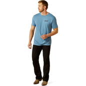 Ariat T-Shirt Blazing Saddle Hommes Bleu