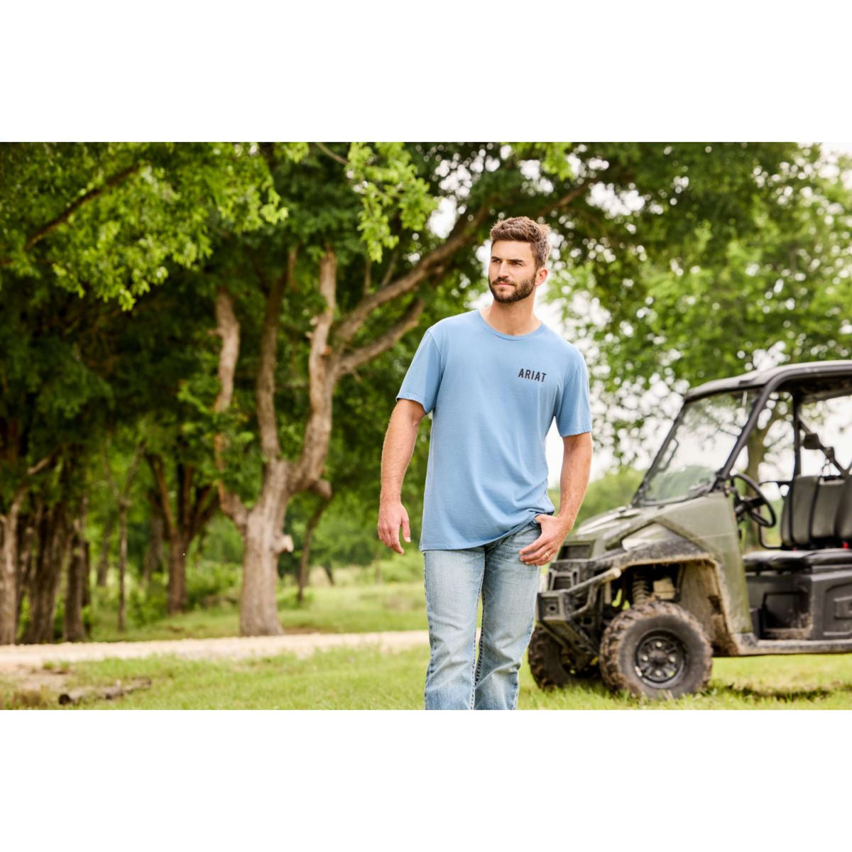 Ariat T-Shirt Blazing Saddle Hommes Bleu