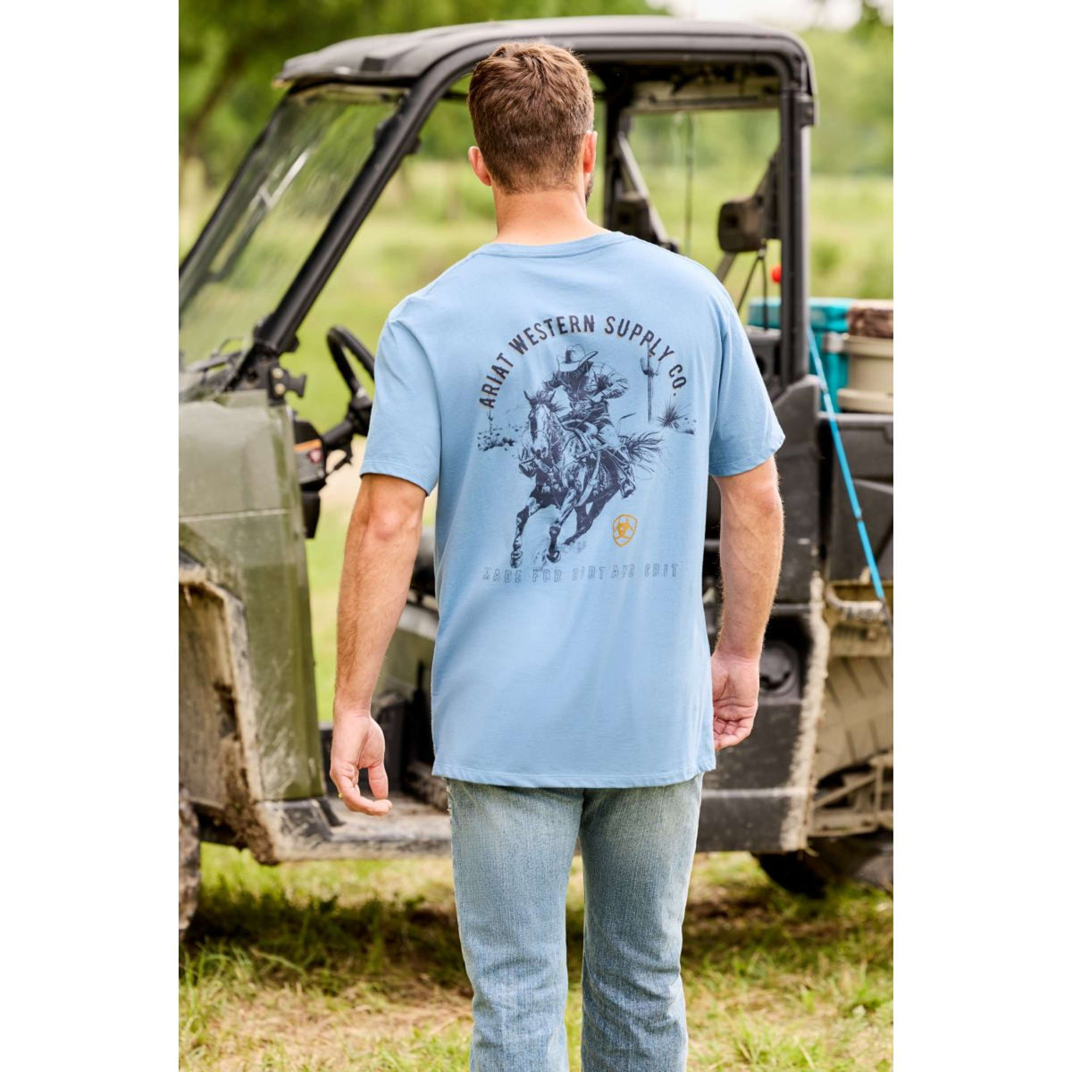Ariat T-Shirt Blazing Saddle Hommes Bleu