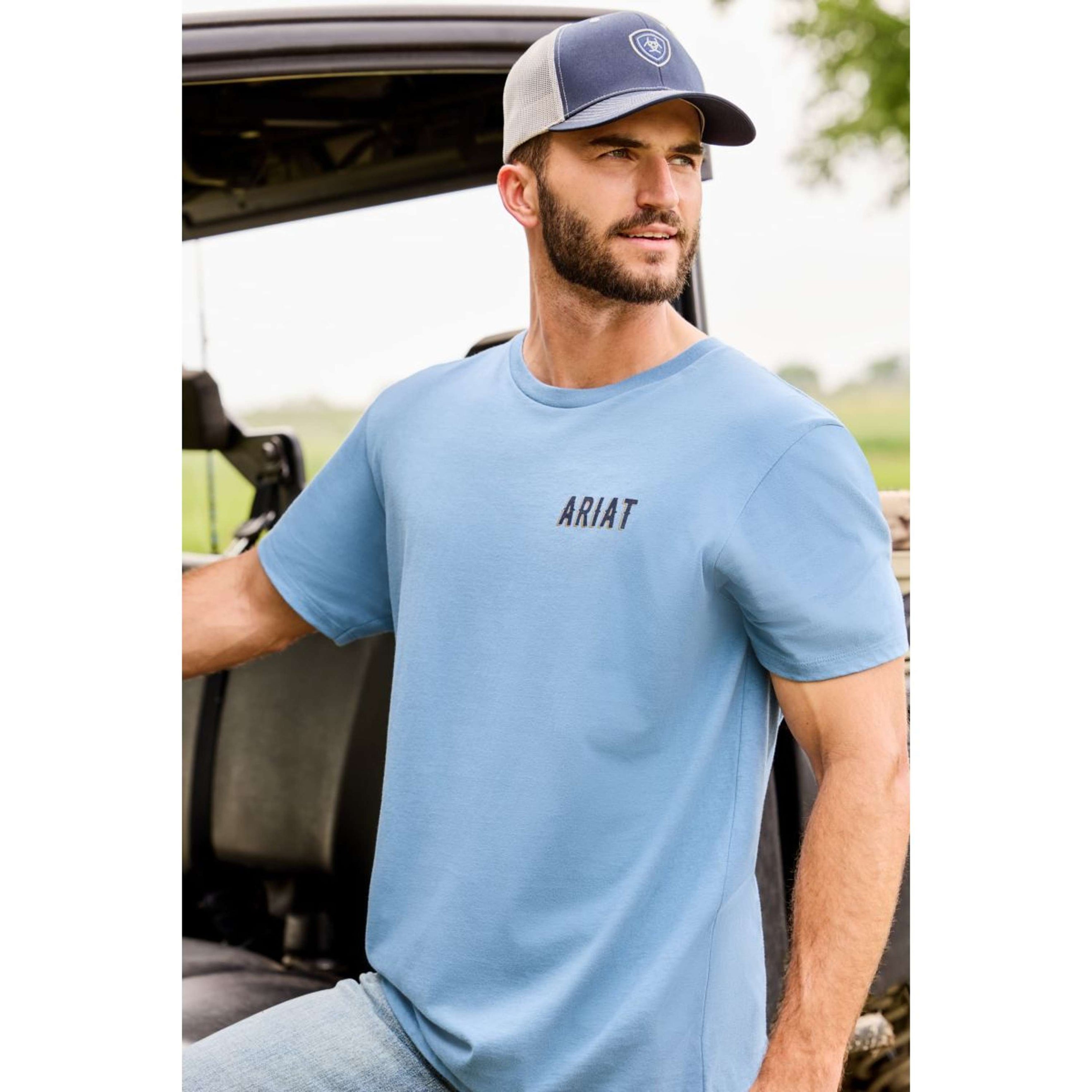 Ariat T-Shirt Blazing Saddle Hommes Bleu