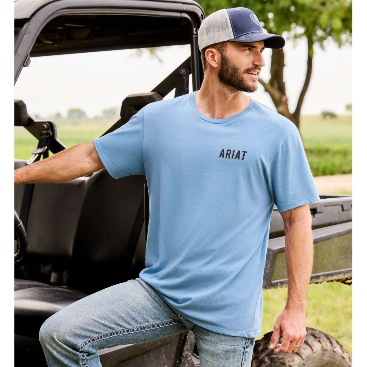 Ariat T-Shirt Blazing Saddle Hommes Bleu