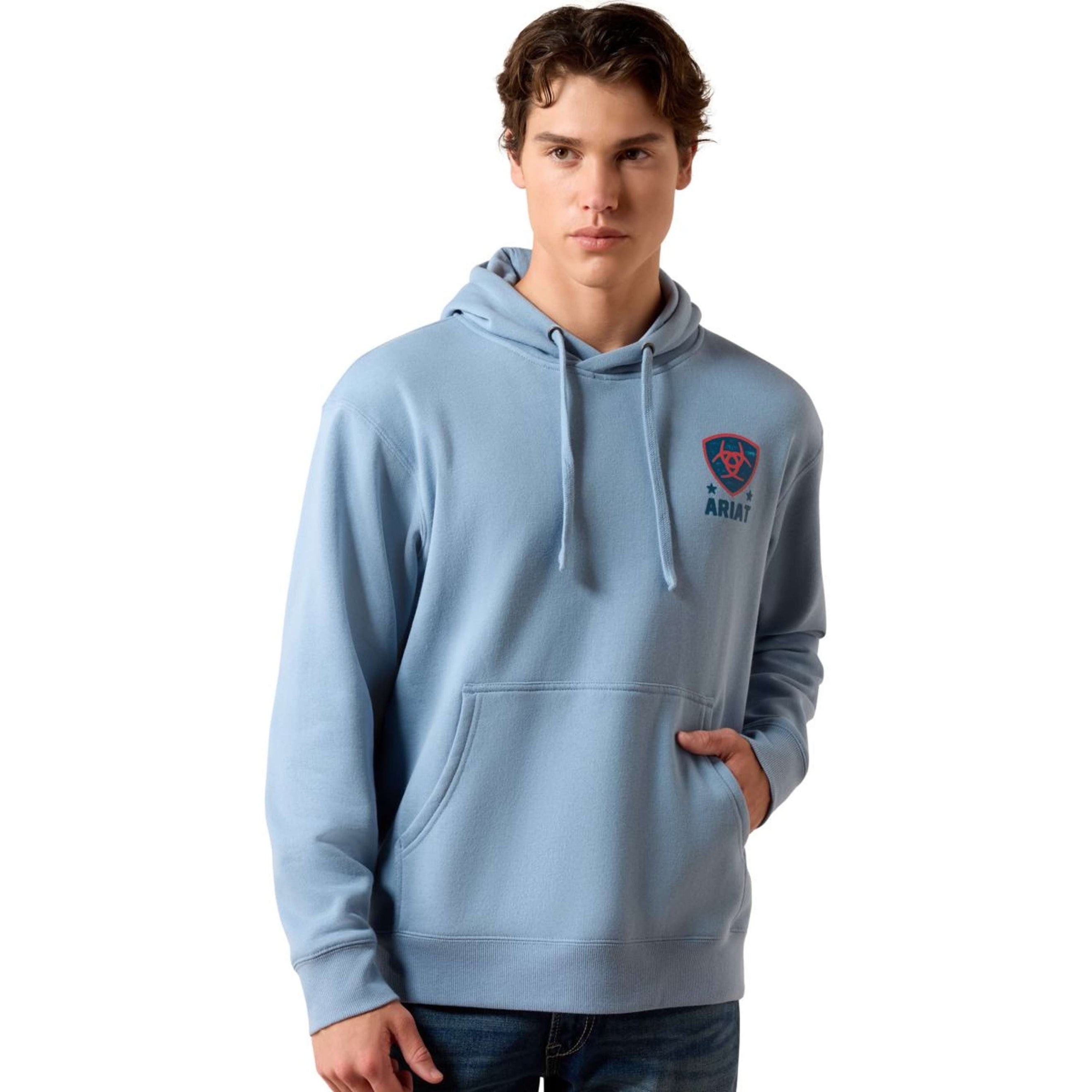 Ariat Pull Freedom Eagle Hommes Denim clair