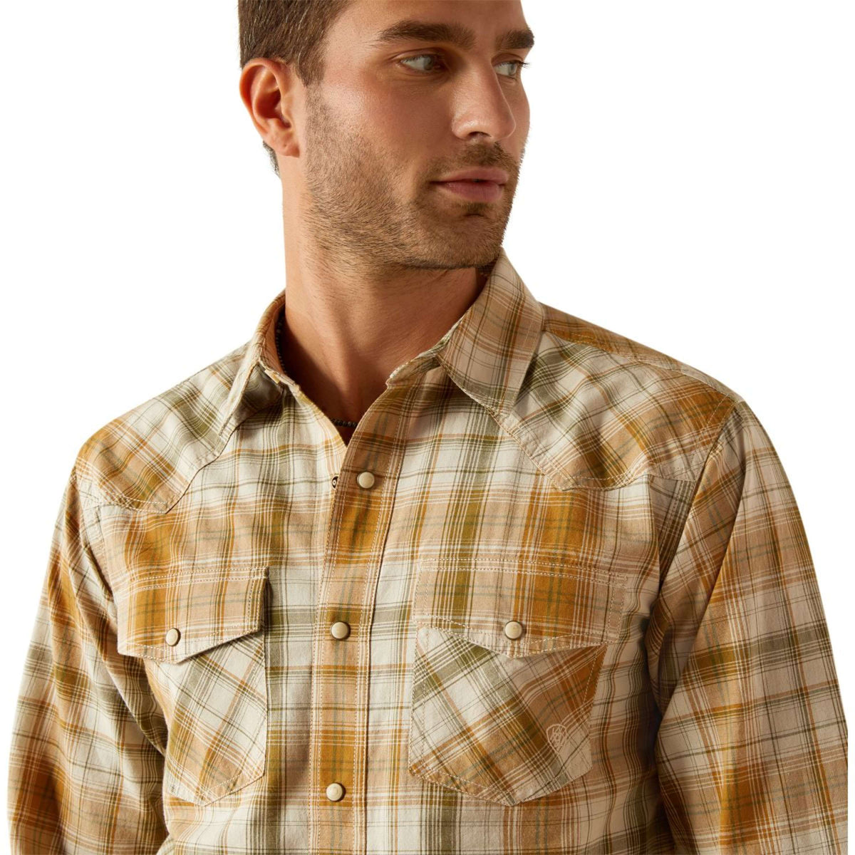 Ariat Chemise Western Hampton Retro Hommes Kaki