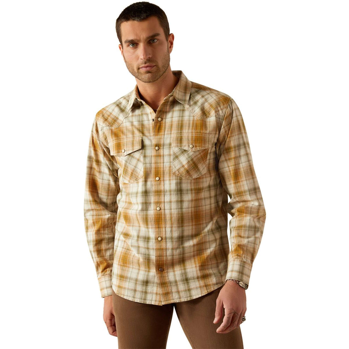 Ariat Chemise Western Hampton Retro Hommes Kaki