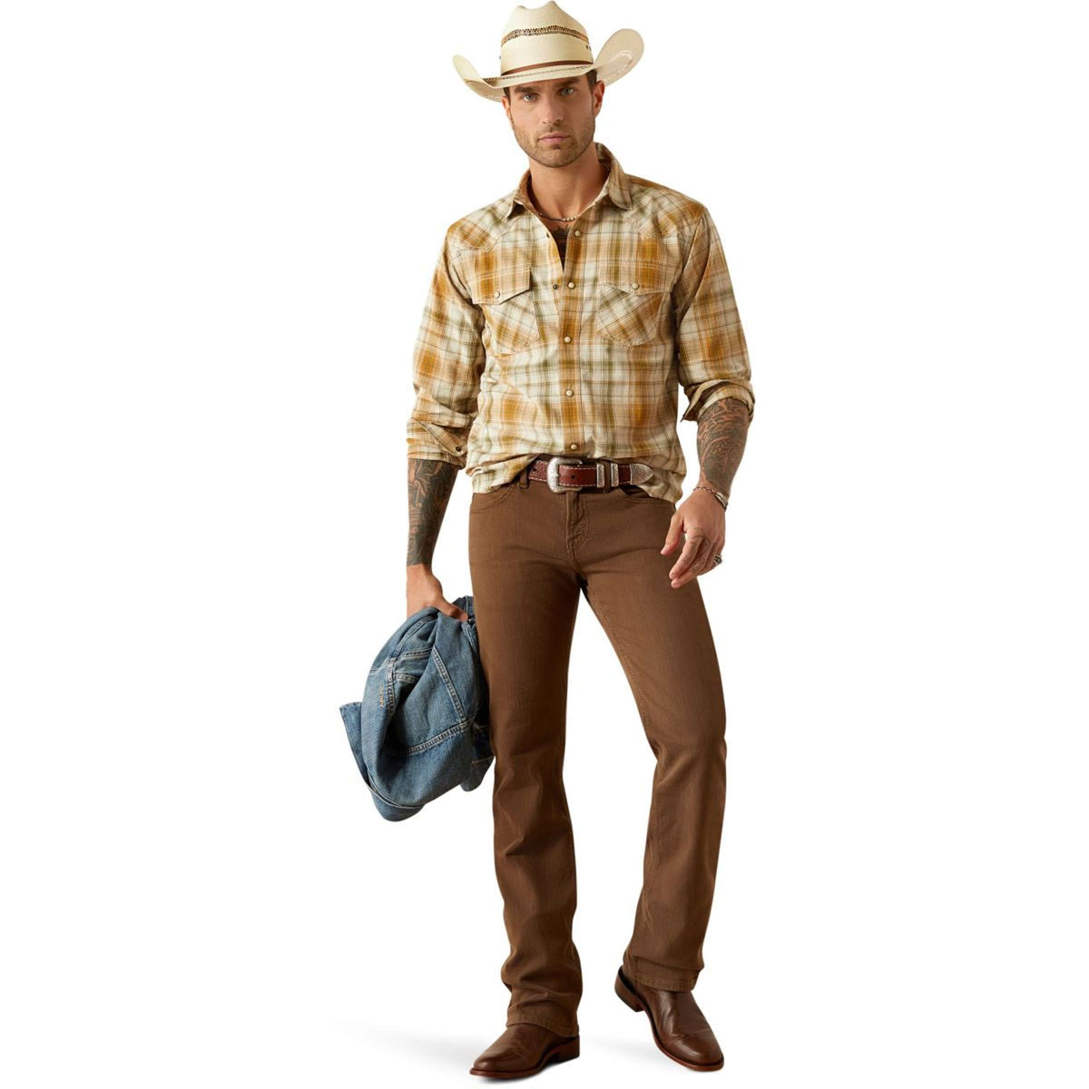 Ariat Chemise Western Hampton Retro Hommes Kaki