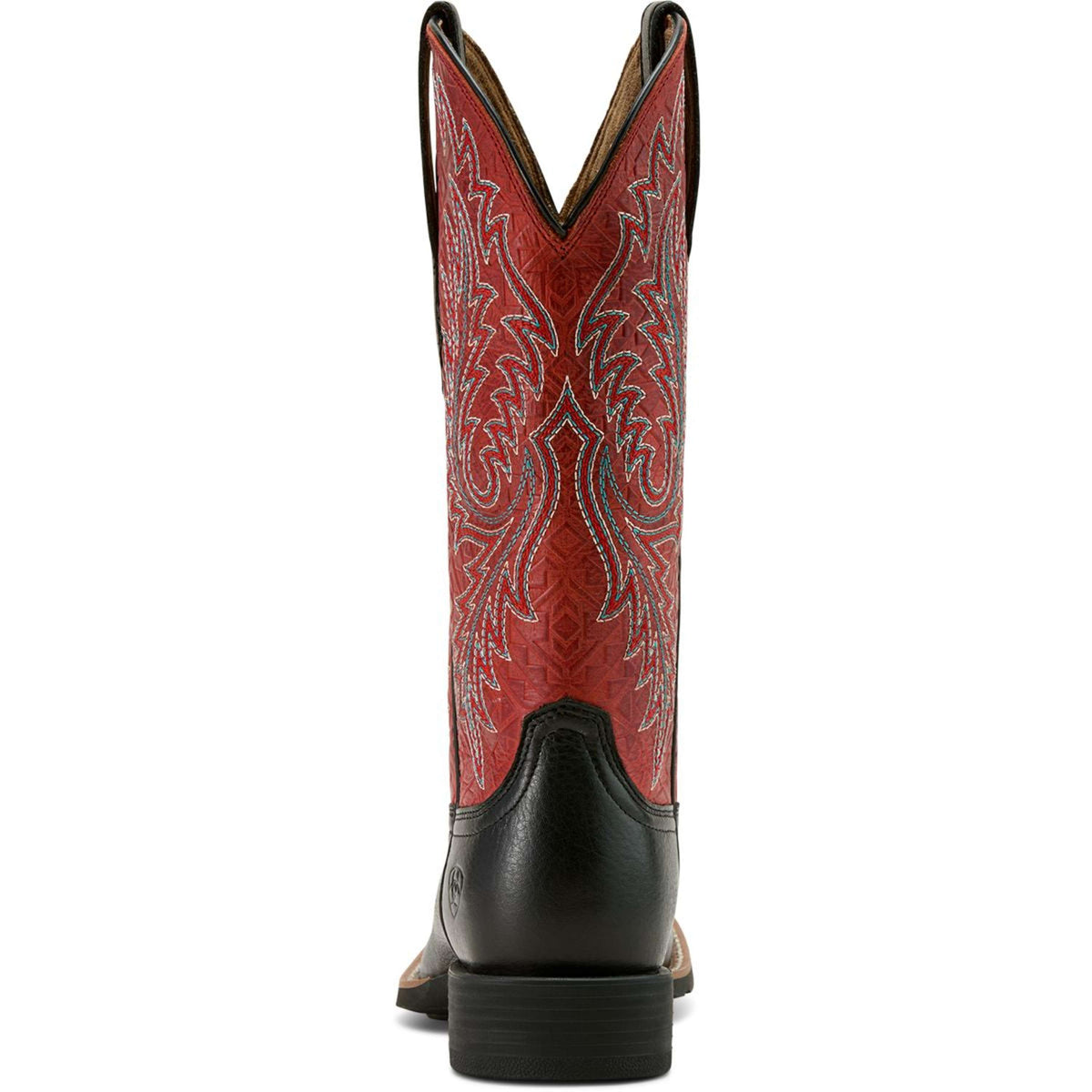 Ariat Bottes Western Round Up Stretchfit Femme Black Deertan/Garnet Emboss