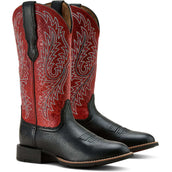 Ariat Bottes Western Round Up Stretchfit Femme Black Deertan/Garnet Emboss