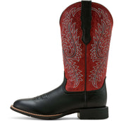 Ariat Bottes Western Round Up Stretchfit Femme Black Deertan/Garnet Emboss