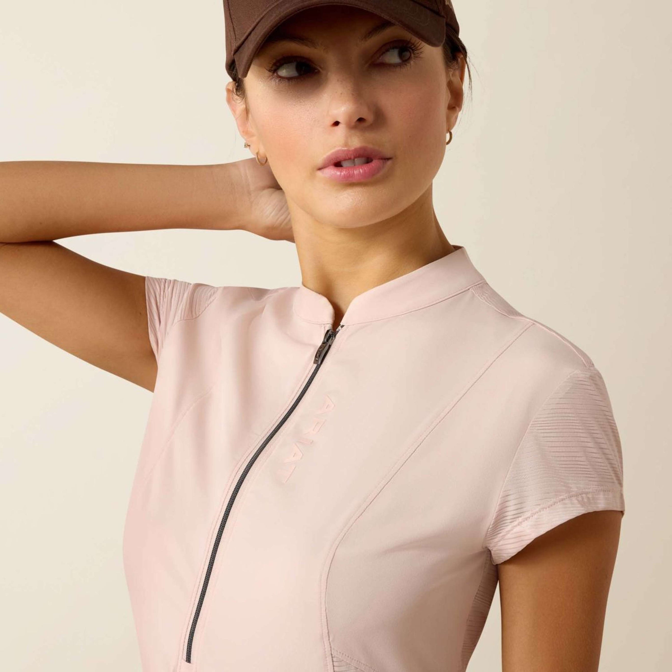 Ariat T-Shirt Breathe 1/2 Zip Femme Sepia Rose Ariat T-Shirt Breathe 1/2 Zip Femme Sepia Rose