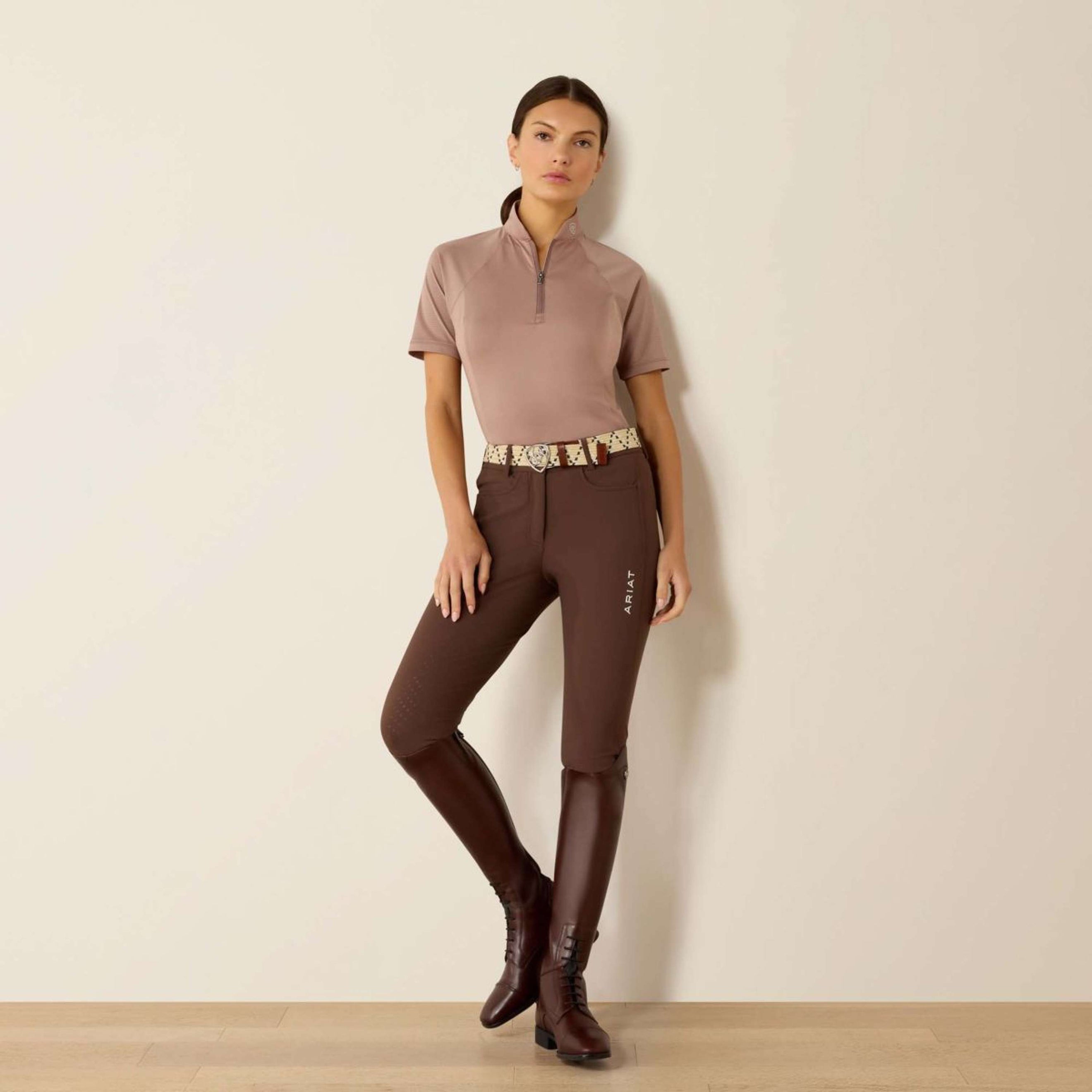 Ariat T-Shirt Soquel 1/4 Zip Baselayer Femme Ramure Ariat T-Shirt Soquel 1/4 Zip Baselayer Femme Ramure