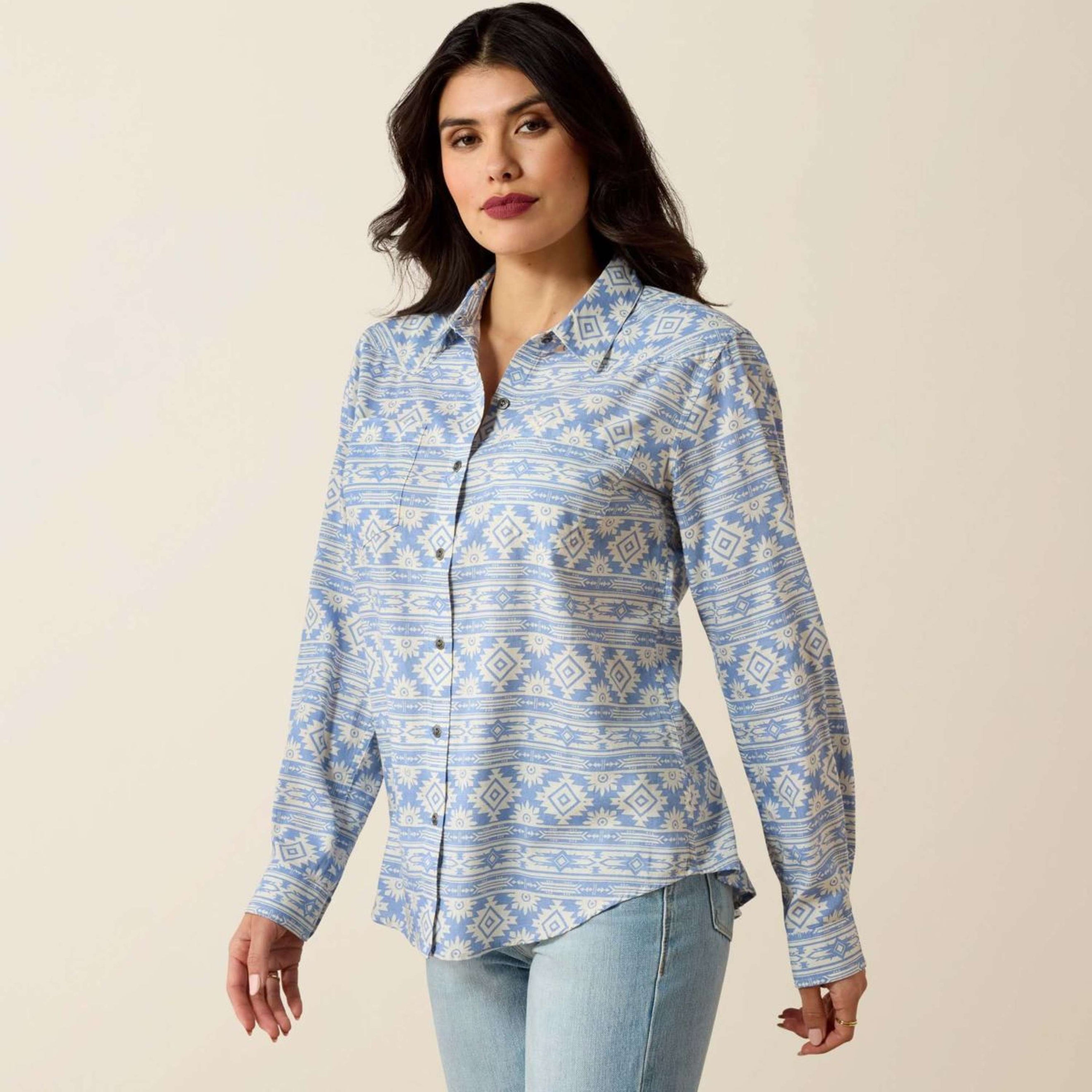 Ariat Blouse Billie Jean Femme Ashleigh Blue Crystal Southwes