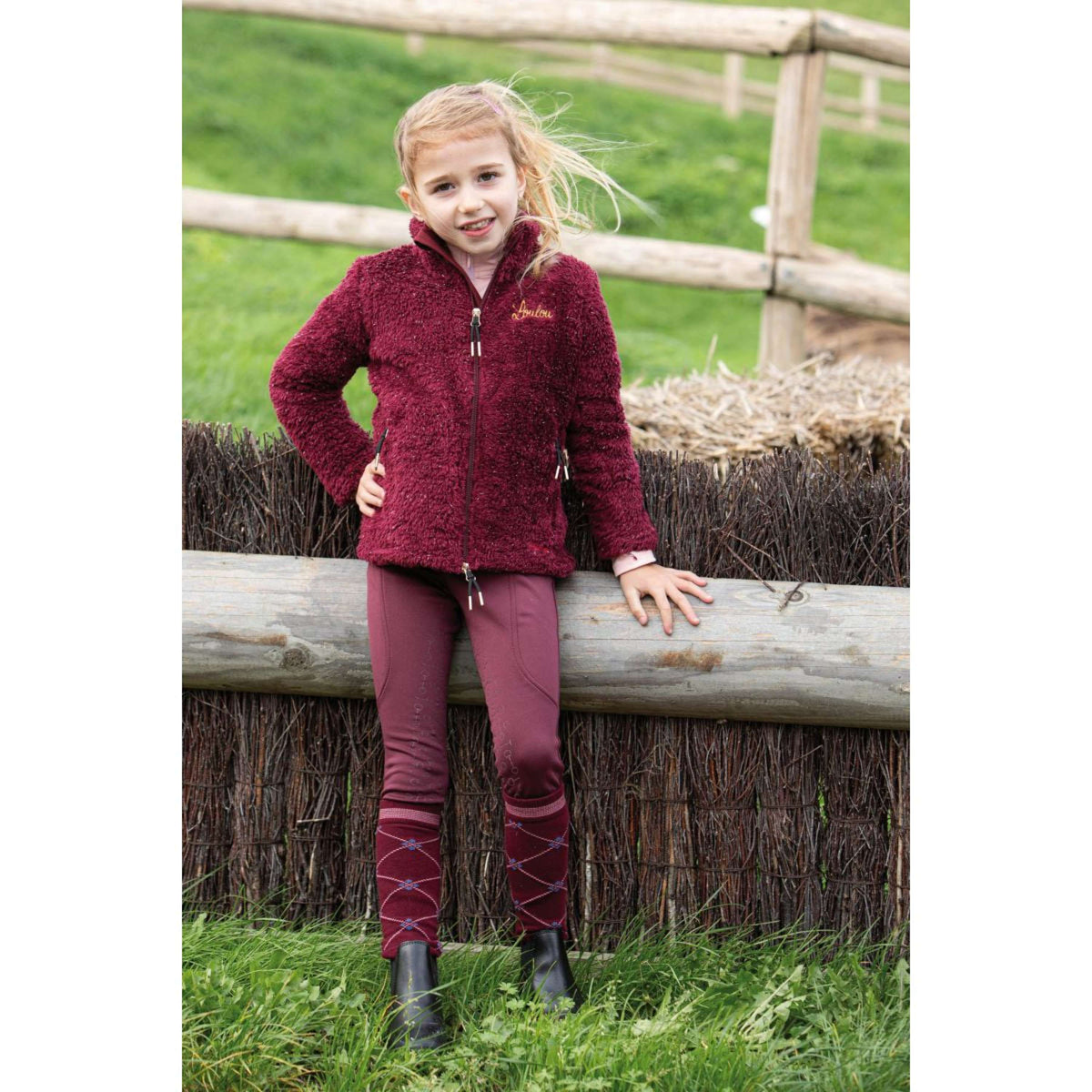 Harry's Horse Pantalon d'Équitation LouLou Söll Full Grip Maroon Red