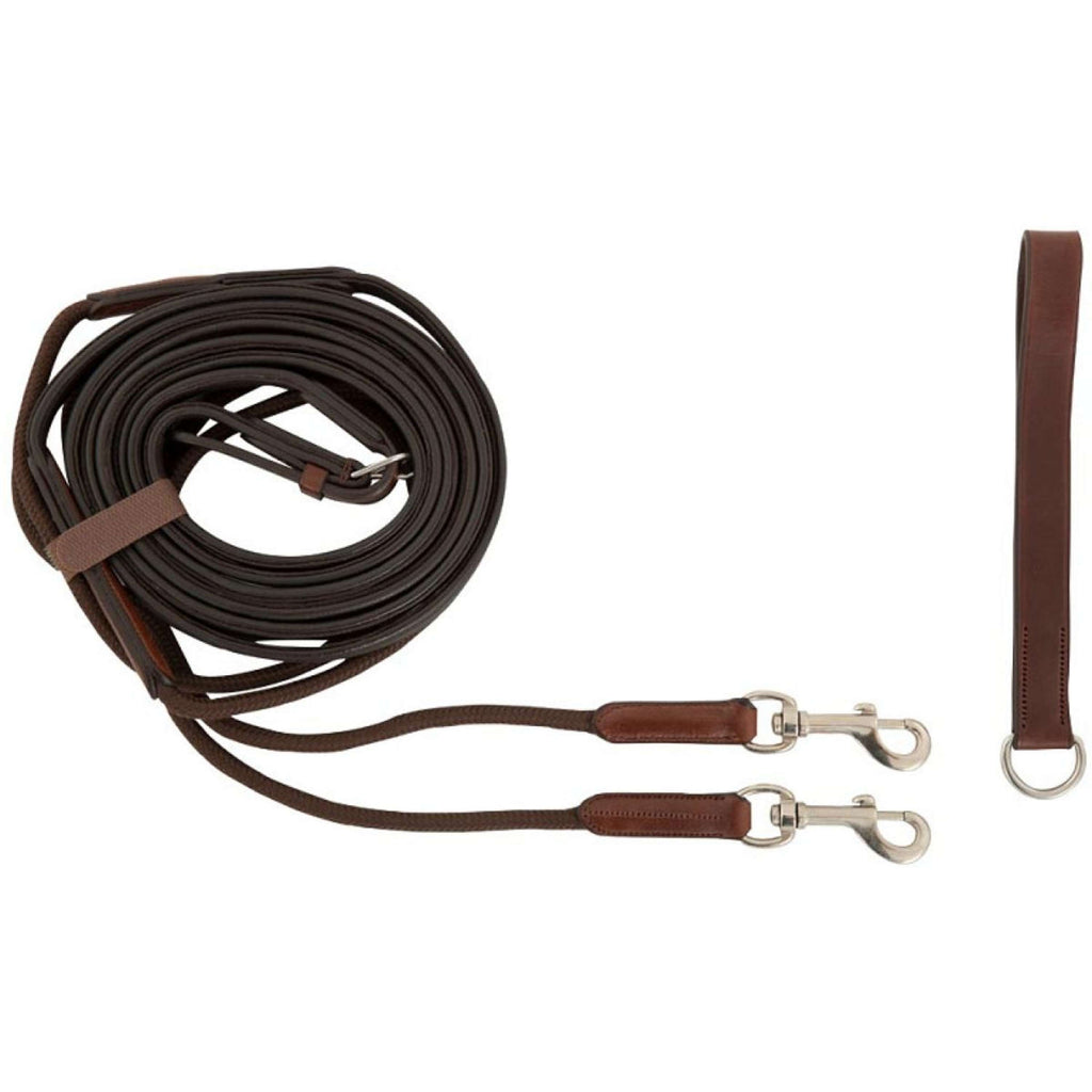 BR Longues Rênes Norwich Cuir souple + Corde Oak/Silver