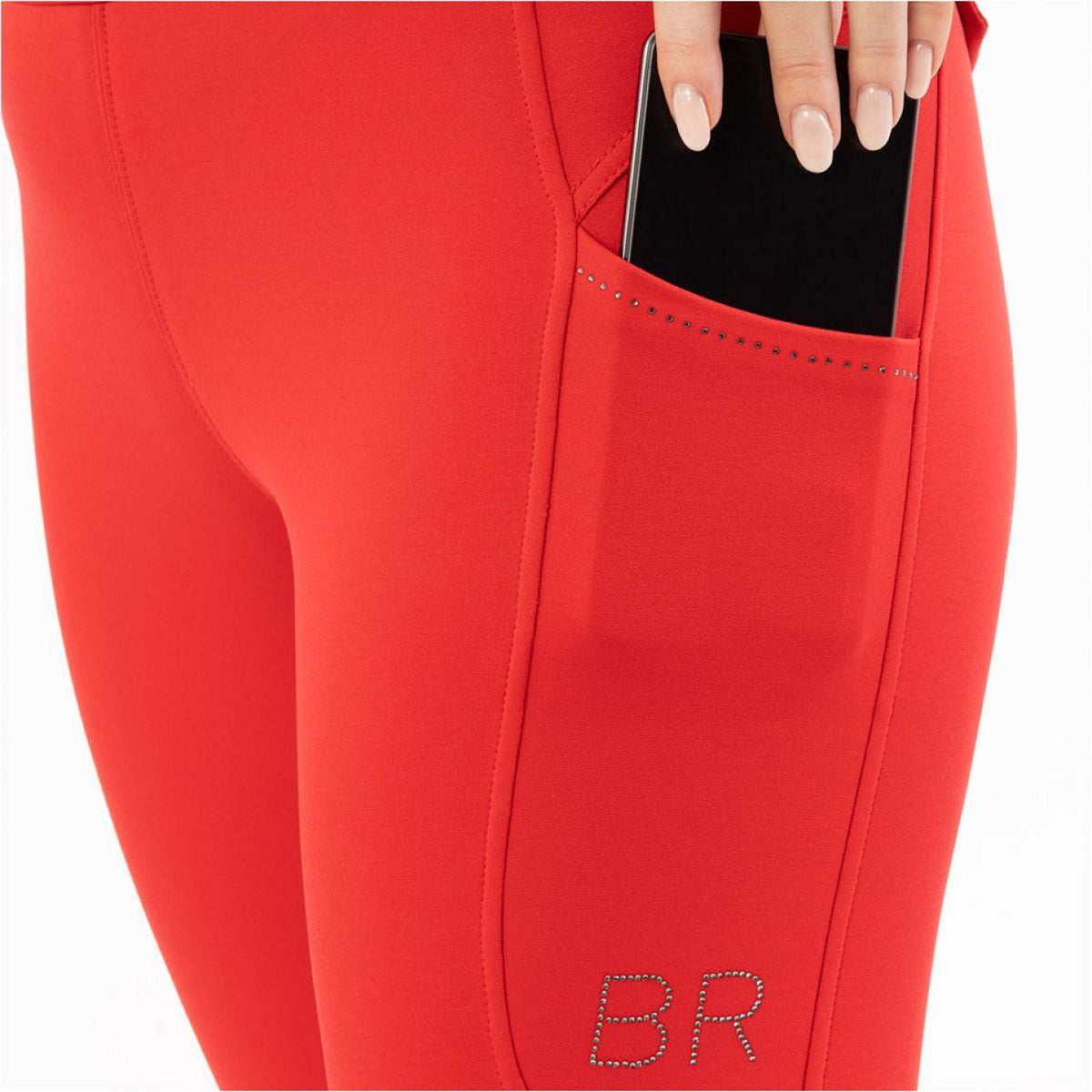 BR Legging d'Équitation AW25 Jolie Femme Partie Siege en Silicone Rouge Tango