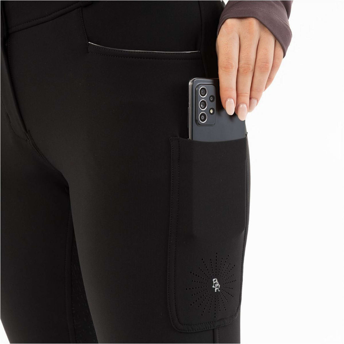 BR Pantalon d'Équitation AW25 Softshell Jude Femme Partie Siege en Silicone Meteorite