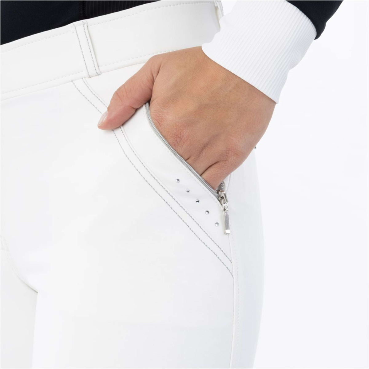 BR Pantalon d'Équitation Desiree Microfibre Fond de peau Snow White