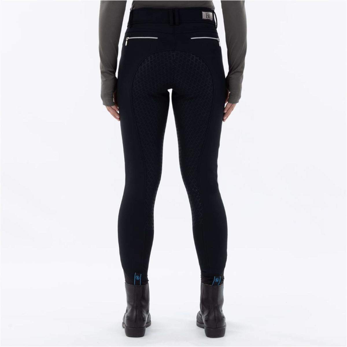 BR Pantalon d'Équitation Dominique Softshell Silicone Fond de Peau Meteorite