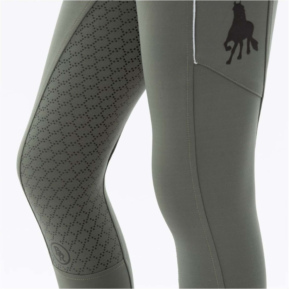 BR Legging d'Équitation Diwa Silicone Fond de Peau Vert Agave