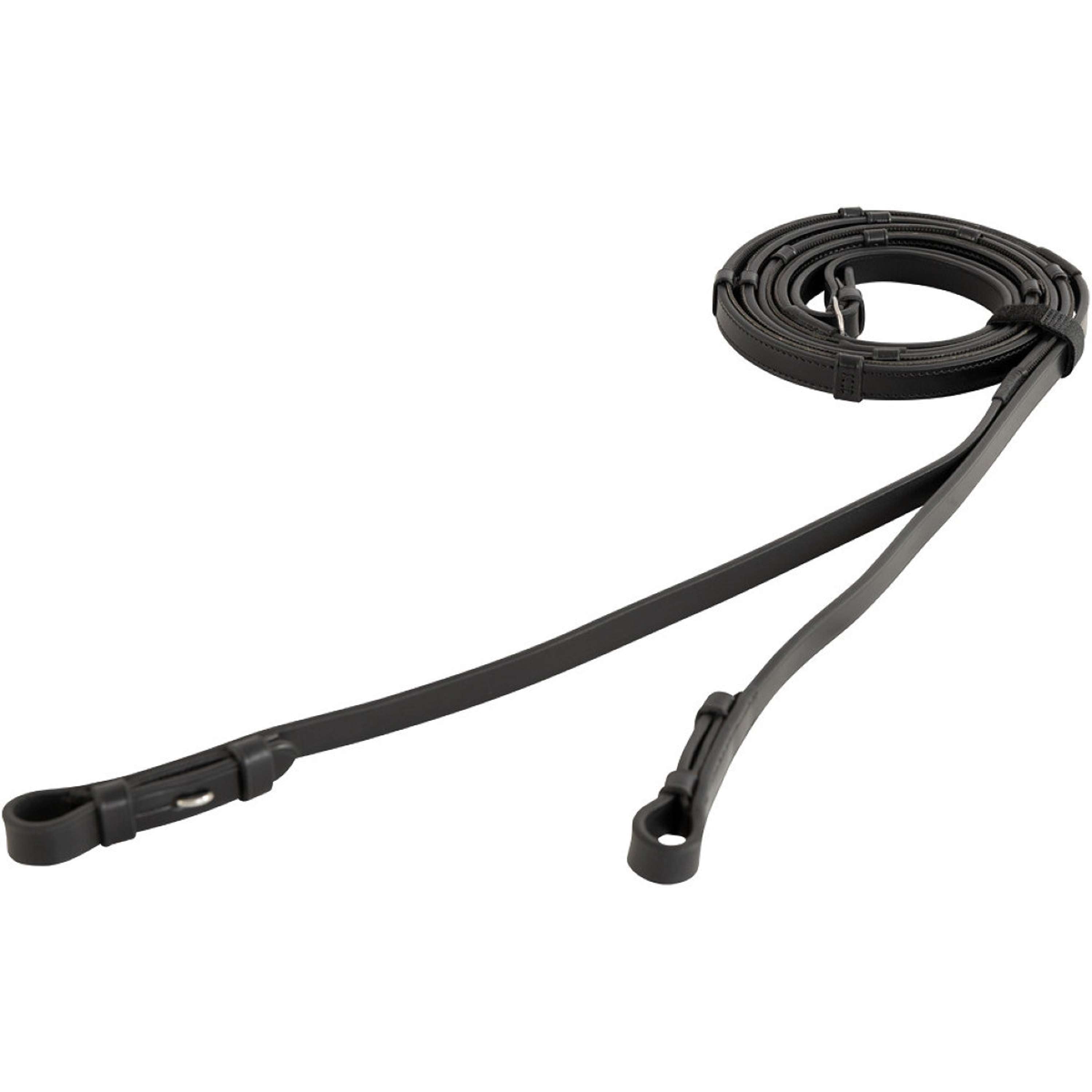 BR Rênes Cuir avec Arrêts Noir/Argent