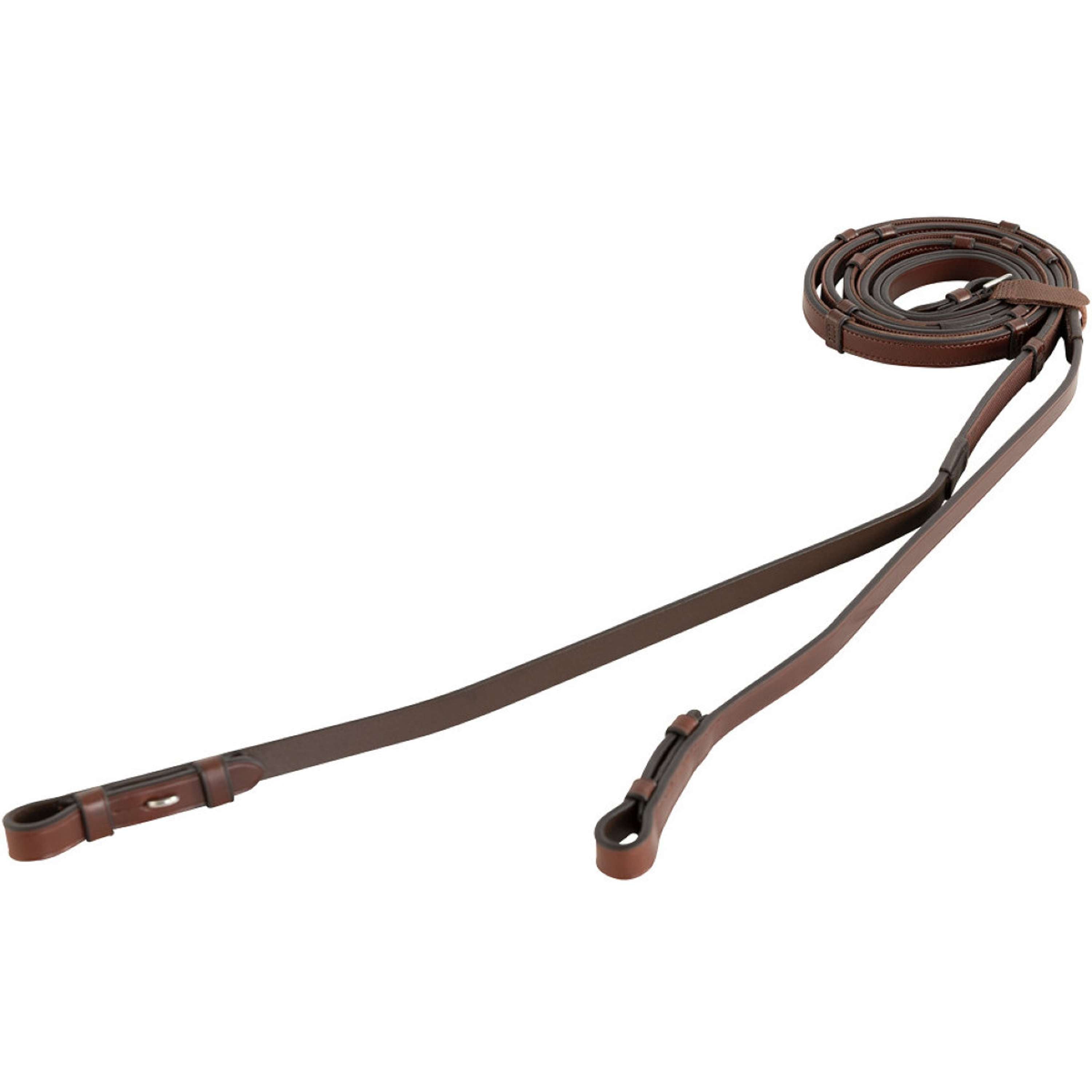 BR Rênes Cuir avec Arrêts Oak/Silver