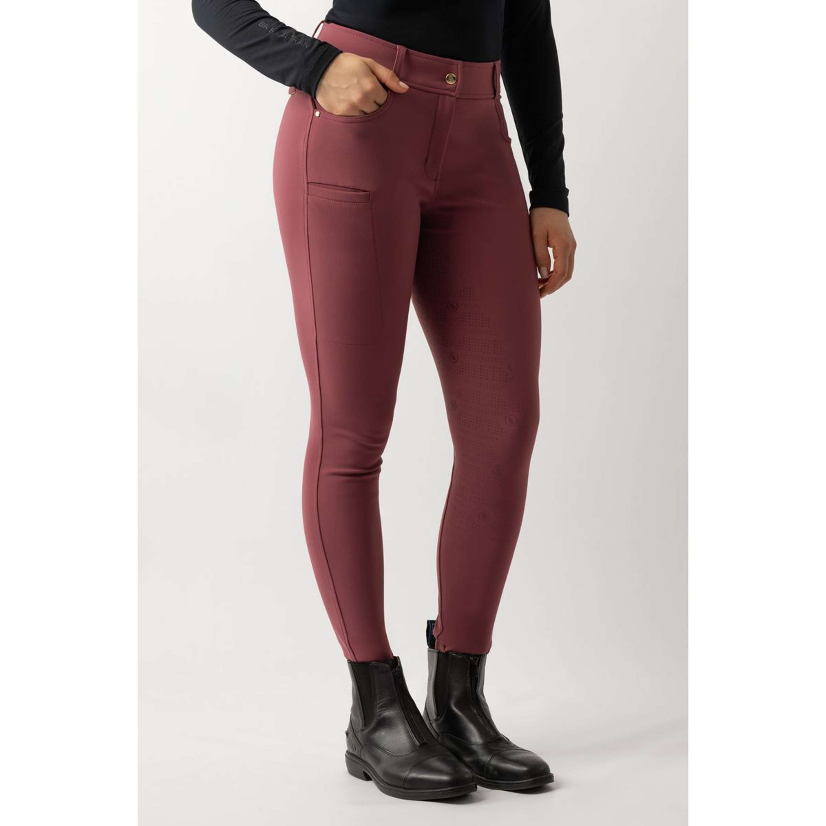 BR Legging d'Équitation Lendsey Full Grip Dames Maroon Red