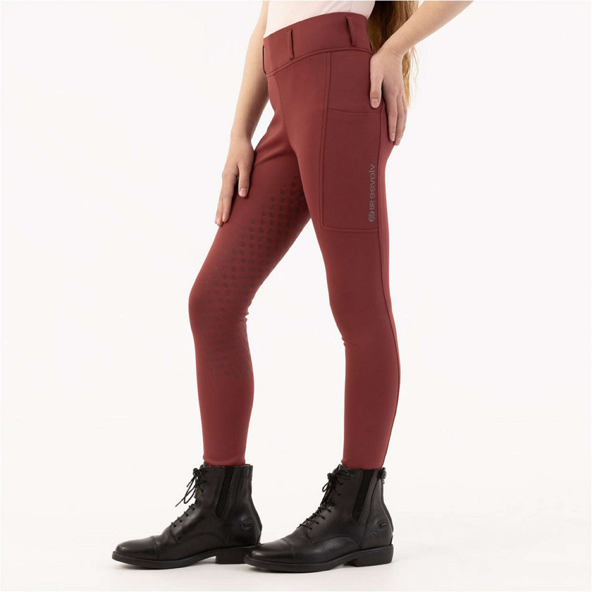 BR Legging d'Équitation Eevolv Kika Kids Full Grip New Maroon