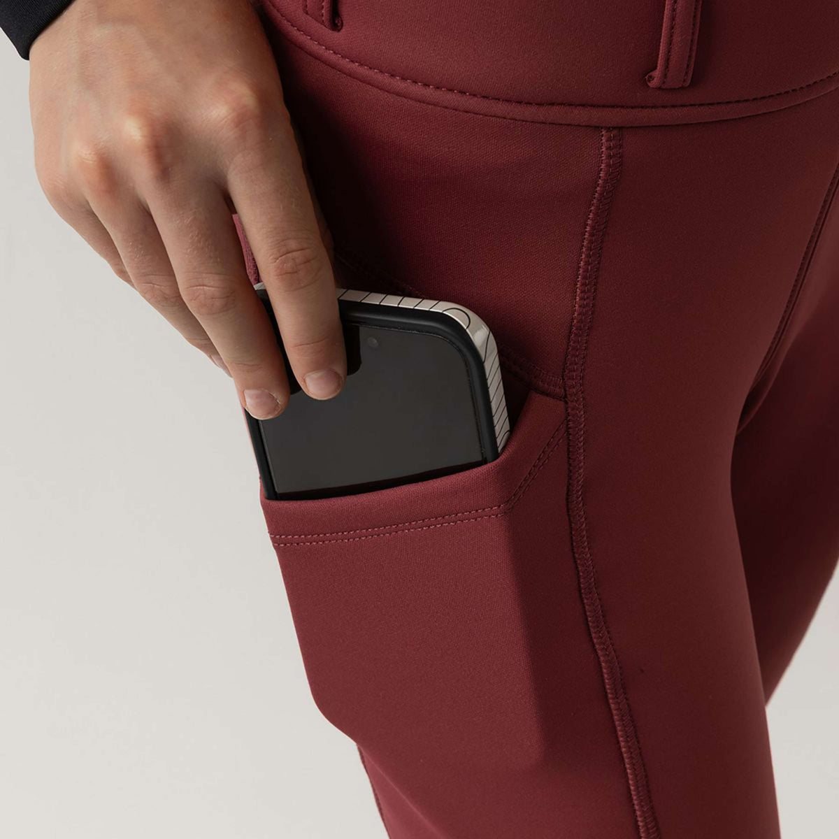 BR Legging d'Équitation Eevolv Lenny Full Grip Enfants Maroon Red