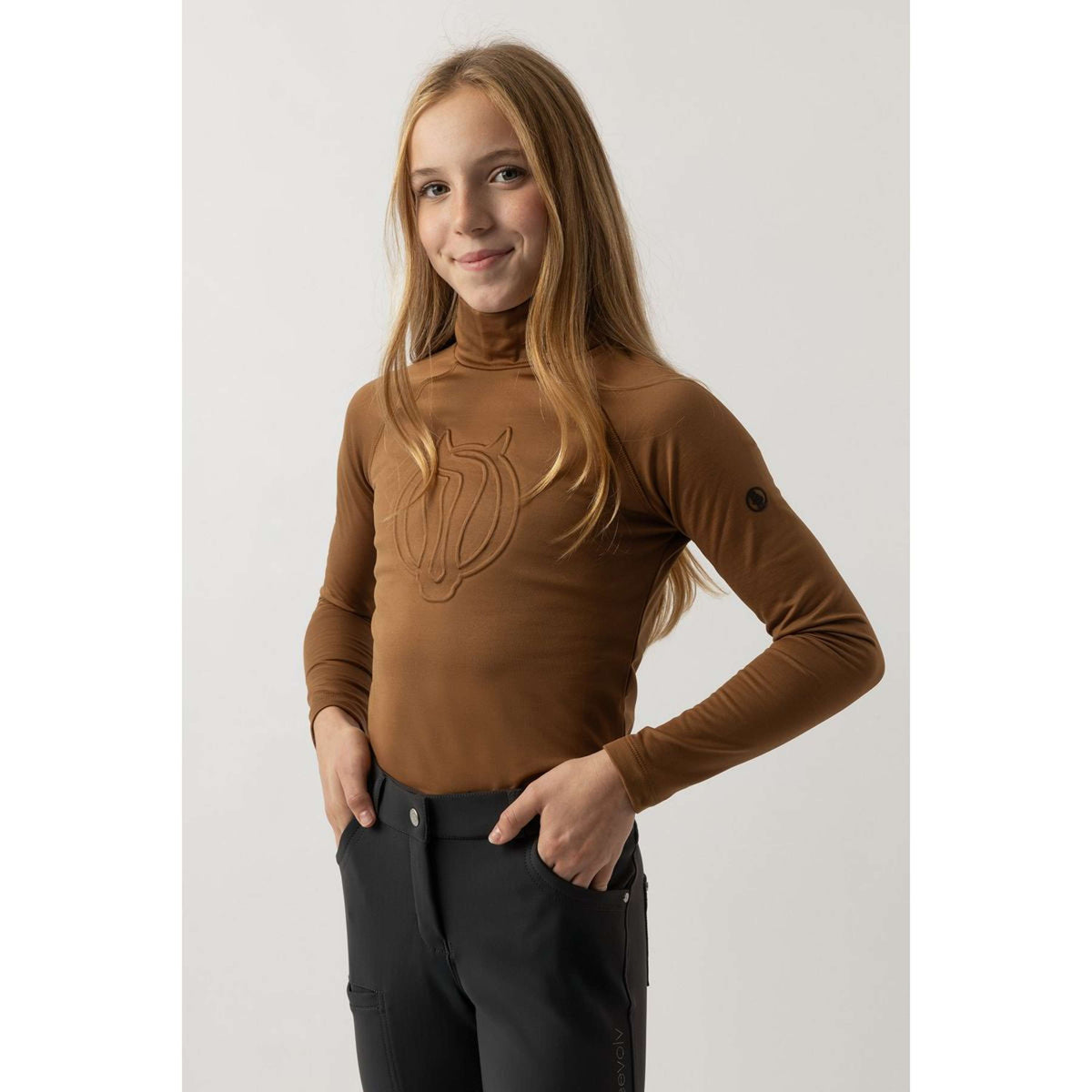 BR Pull à Col Eevolv Linn Enfants Cognac Ochre