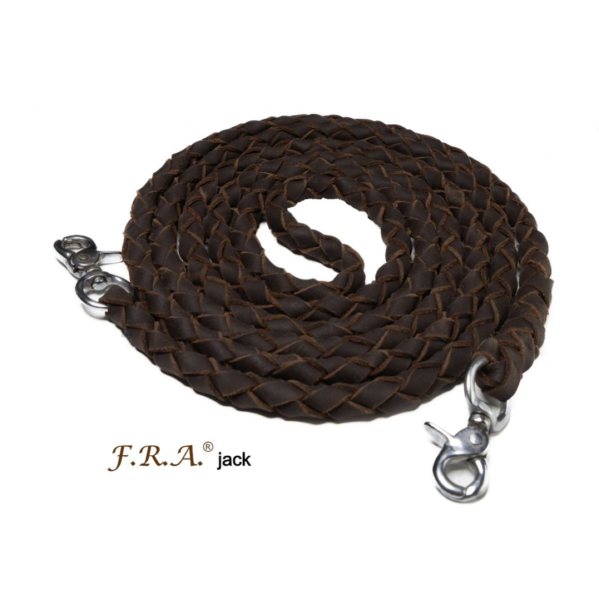 F.R.A. Rênes Jack Cuir Tressé Marron
