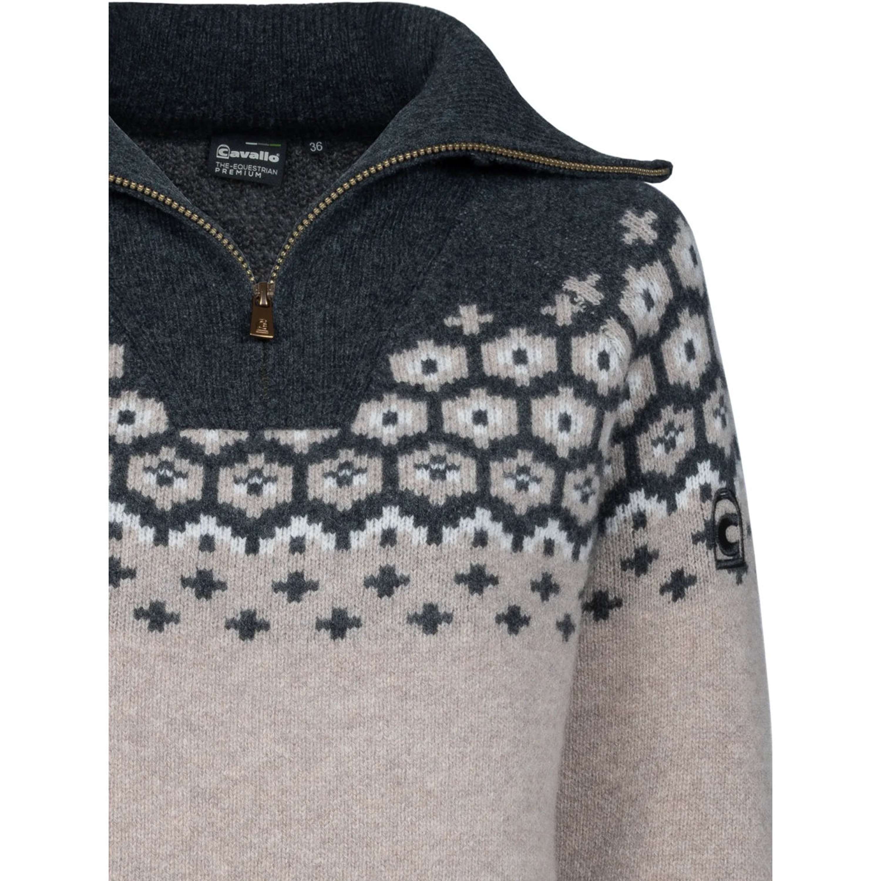 Cavallo Pullover Cavalleara avec Fermeture Éclair Peanut
