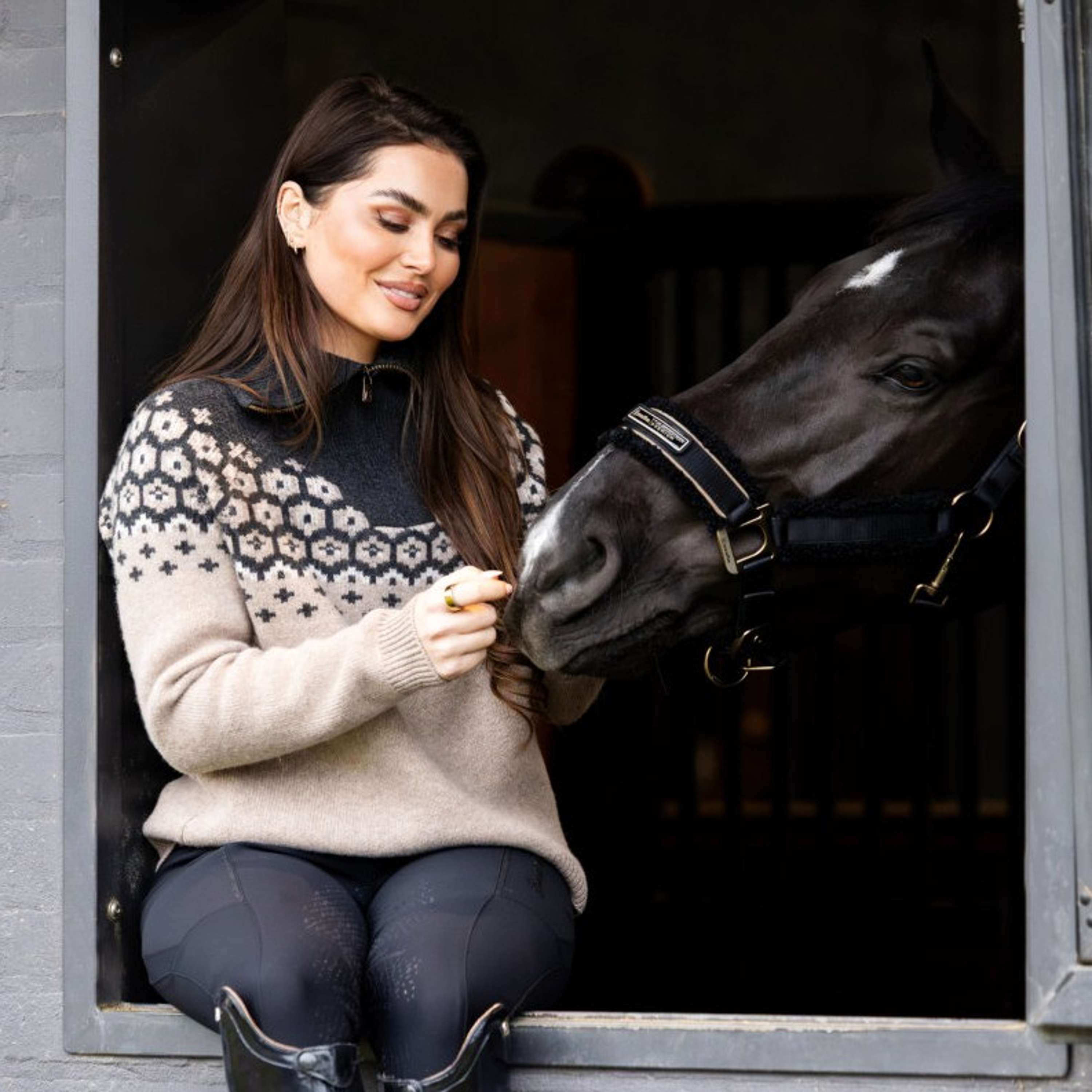 Cavallo Pullover Cavalleara avec Fermeture Éclair Peanut