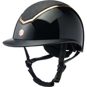 Charles Owen Bombe Kylo Sparkly Wide Peak Black Gloss/Rose Gold