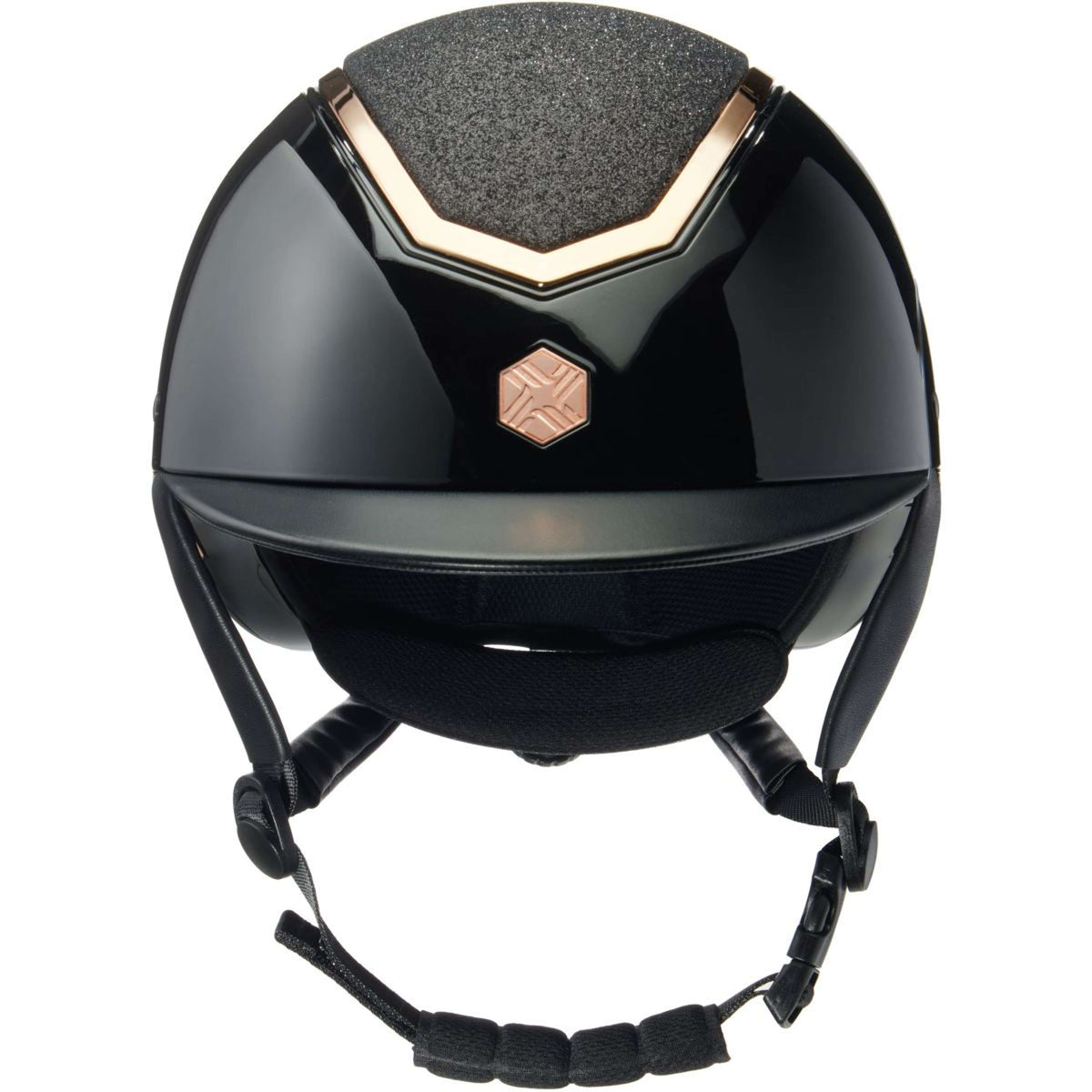 Charles Owen Bombe Kylo Sparkly Black Gloss/Rose Gold