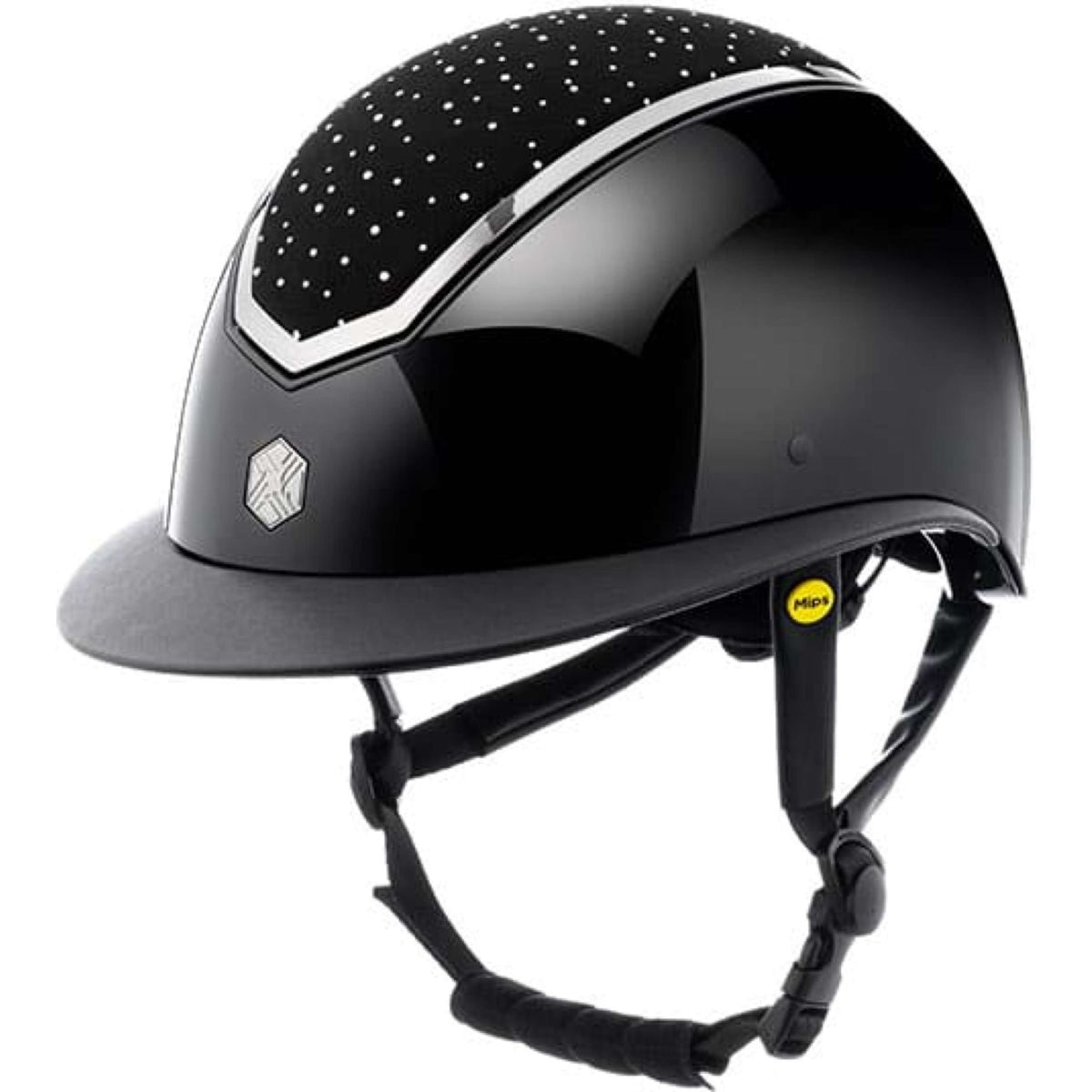 Charles Owen Bombe Kylo Crystal Wide Peak MIPS Black Gloss/Chrome