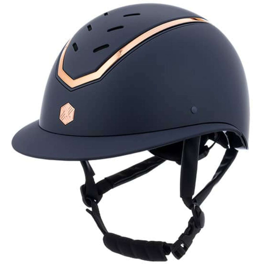 Charles Owen Bombe Kylo Wide Peak Navy Matte/Rose Gold