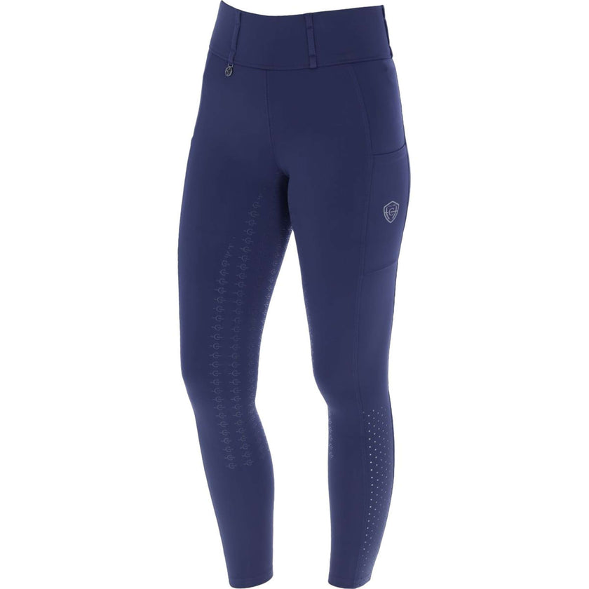 Covalliero Legging d'Équitation Compression Full Grip SS25 Marin foncé