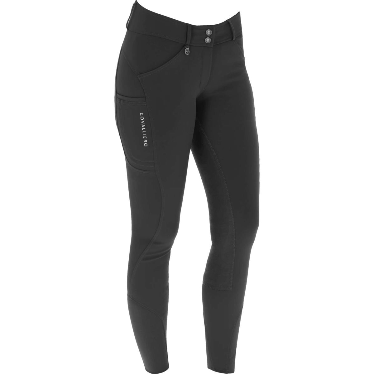 Covalliero Pantalon d'Équitation Premium Leather Full Grip SS25 Noir