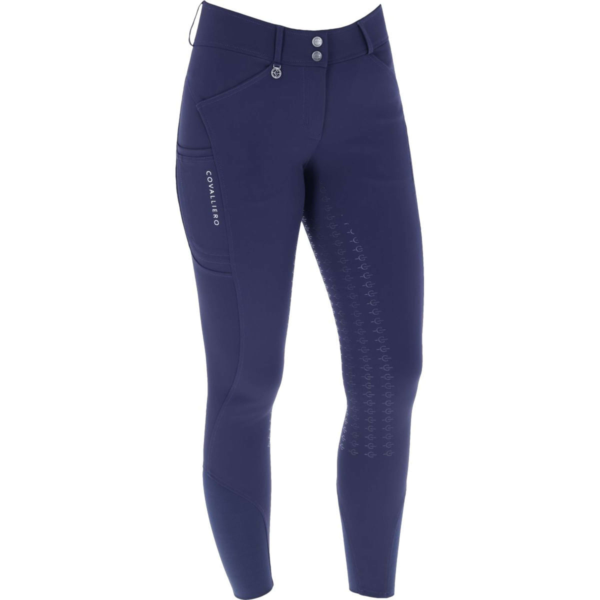 Covalliero Pantalon d'Équitation Premium Silicon Full Grip SS25 Marin foncé