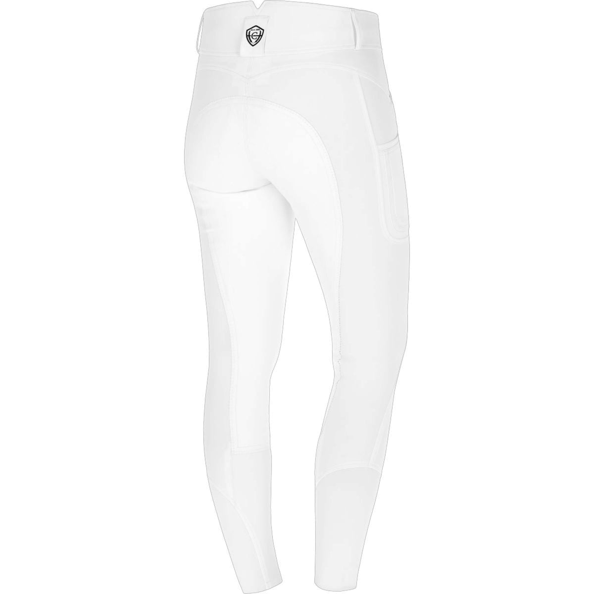 Covalliero Pantalon d'Équitation Premium Leather Full Grip SS25 Blanc